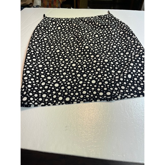 Jones‎ Studio Separates Skirt Pencil Black White Polka Dot Lined Career 14 - Picture 1 of 7